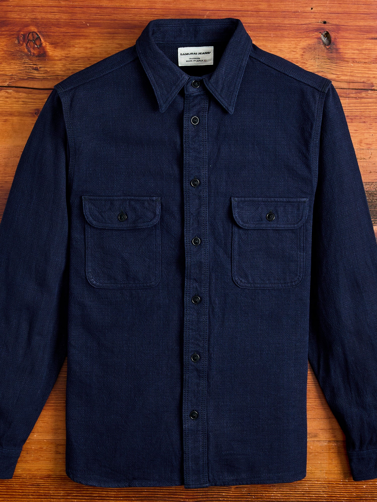 SAK24-01W Aimadara Work Shirt in Natural Indigo – Blue Owl Workshop