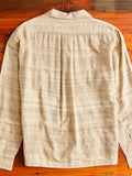 Long Sleeve Open Collar Shirt in Travertine Handloom Silk