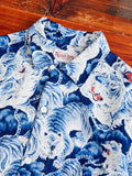 Ice Tiger Hawaiian Shirt in Indigo