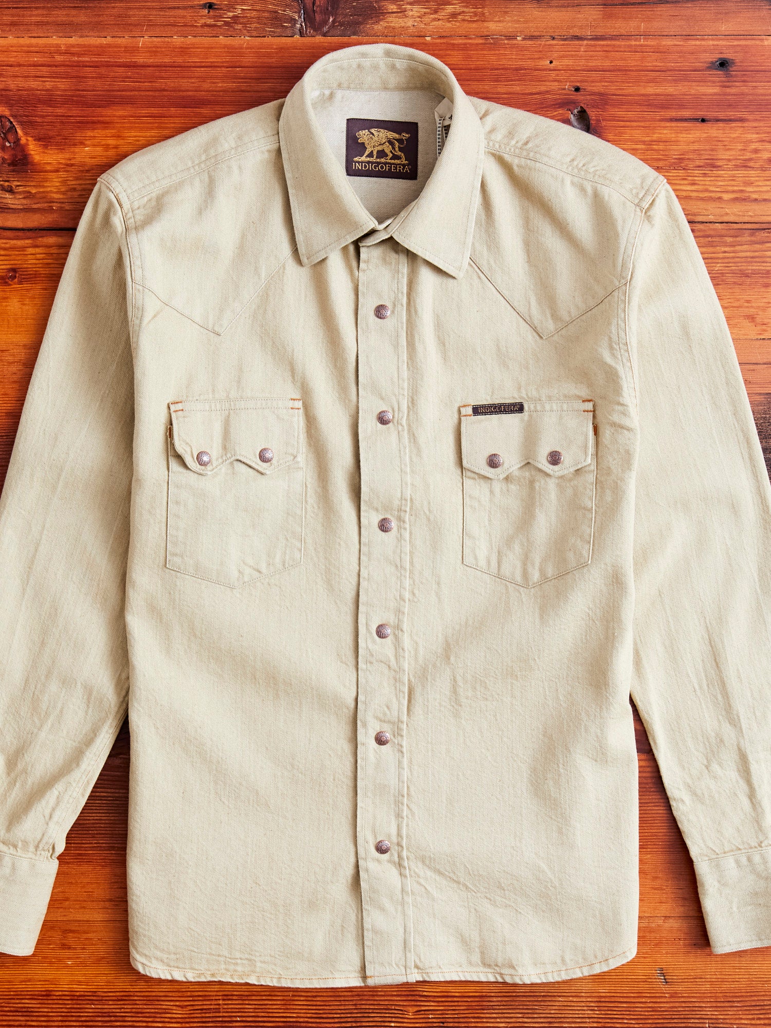 Ryman 7.5oz Denim Shirt in Carson Beige – Blue Owl Workshop