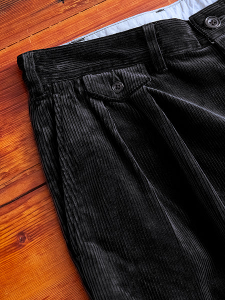 2-Pleat Corduroy Trousers in Charcoal Grey – Blue Owl Workshop