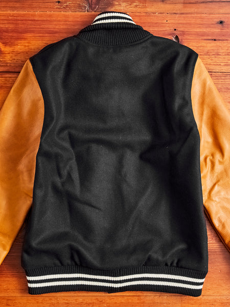 Dehen 1920 Varsity Jacket - Olive Mix / Rust, Leather Jackets