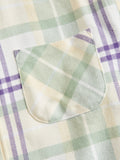 Lavanda Plaid Button-Up Shirt in Seamoss