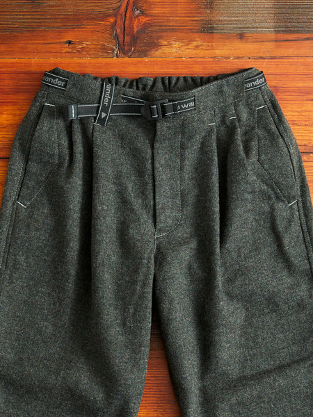 Recycled Wool Tweed Tapered Pants in Black
