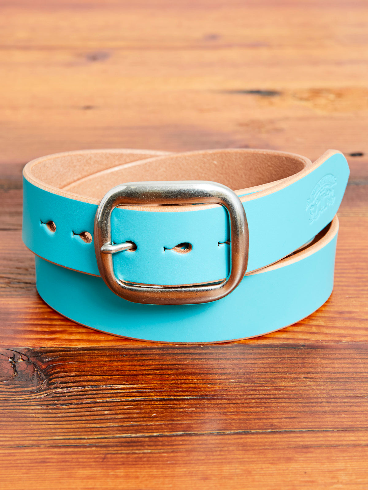 Red Blue Delta leather belt Men main image 2