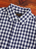 Gingham Check Button-Down Shirt in Navy