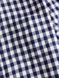 Gingham Check Button-Down Shirt in Navy