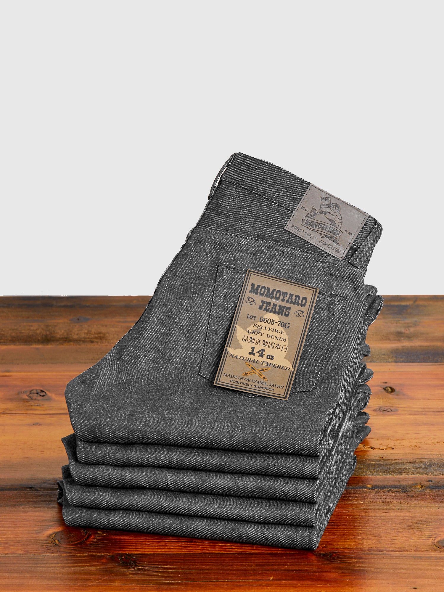0605-70G 14oz Grey Selvedge Denim - Natural Tapered Fit – Blue Owl  