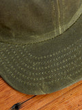 Waxed Canvas Baseball Cap in Olive