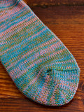 Melange Quarter Length Sock in Aqua Blue