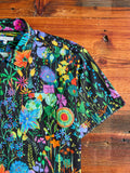 Camp Shirt in Black Floral Lawn