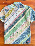 Camp Shirt in Navy Diagonal Print