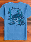 "Bamboo and Tiger" Bassen Pocket T-Shirt in Indigo