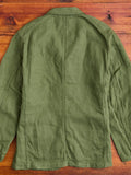 Bedford Jacket in Olive Cotton Hemp Satin