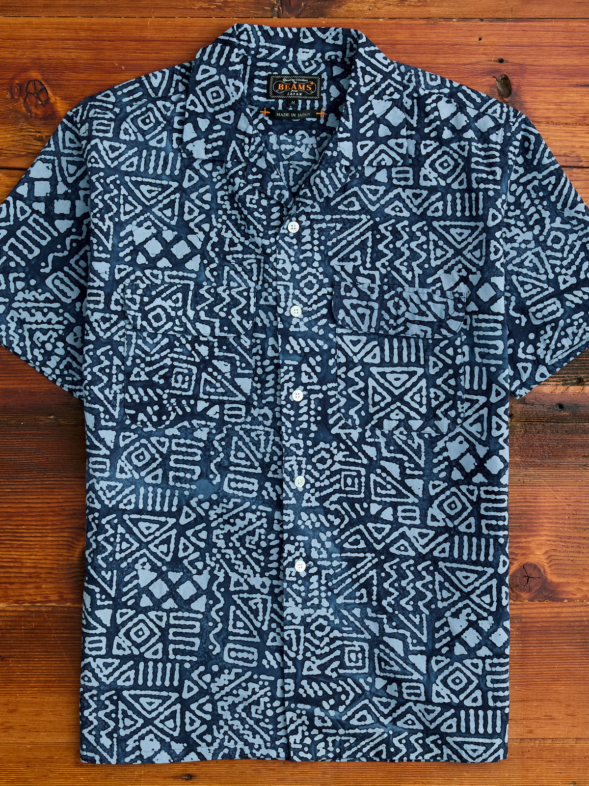 Batik Print Open Collar Shirt in Blue – Blue Owl Workshop