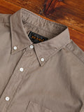 Broad Cloth Short Sleeve Button-Down Shirt in Beige