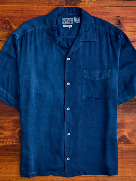 Hand-Dyed Short Sleeve Shirt in Indigo