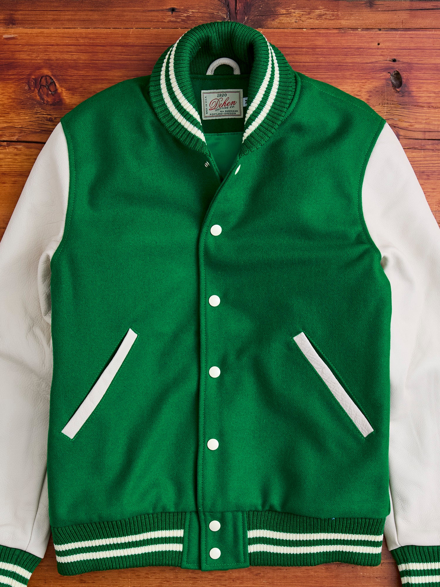 Varsity Jacket in Kelly Green Milk – Blue Owl Workshop