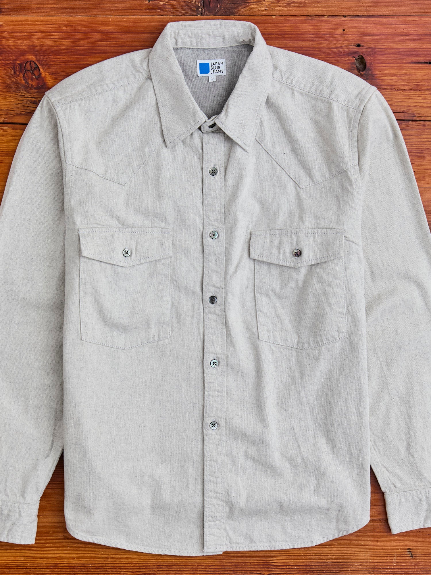 10oz Denim Western Shirt in Grey  Blue Owl Workshop