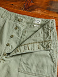 Herringbone Summer Fatigue Pants in Green