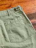 Herringbone Summer Fatigue Pants in Green
