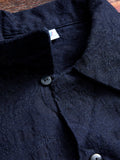 Jacquard Open Collar Shirt in Indigo Paisley