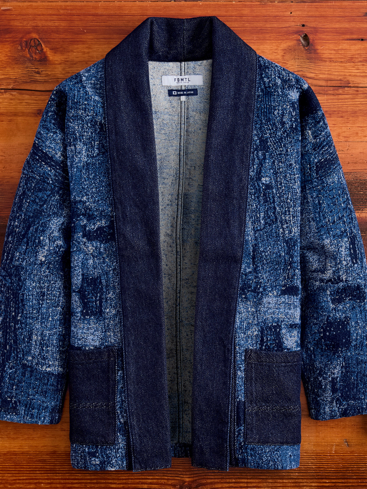 Jacquard Boro Haori Jacket in Indigo Rinse – Blue Owl Workshop