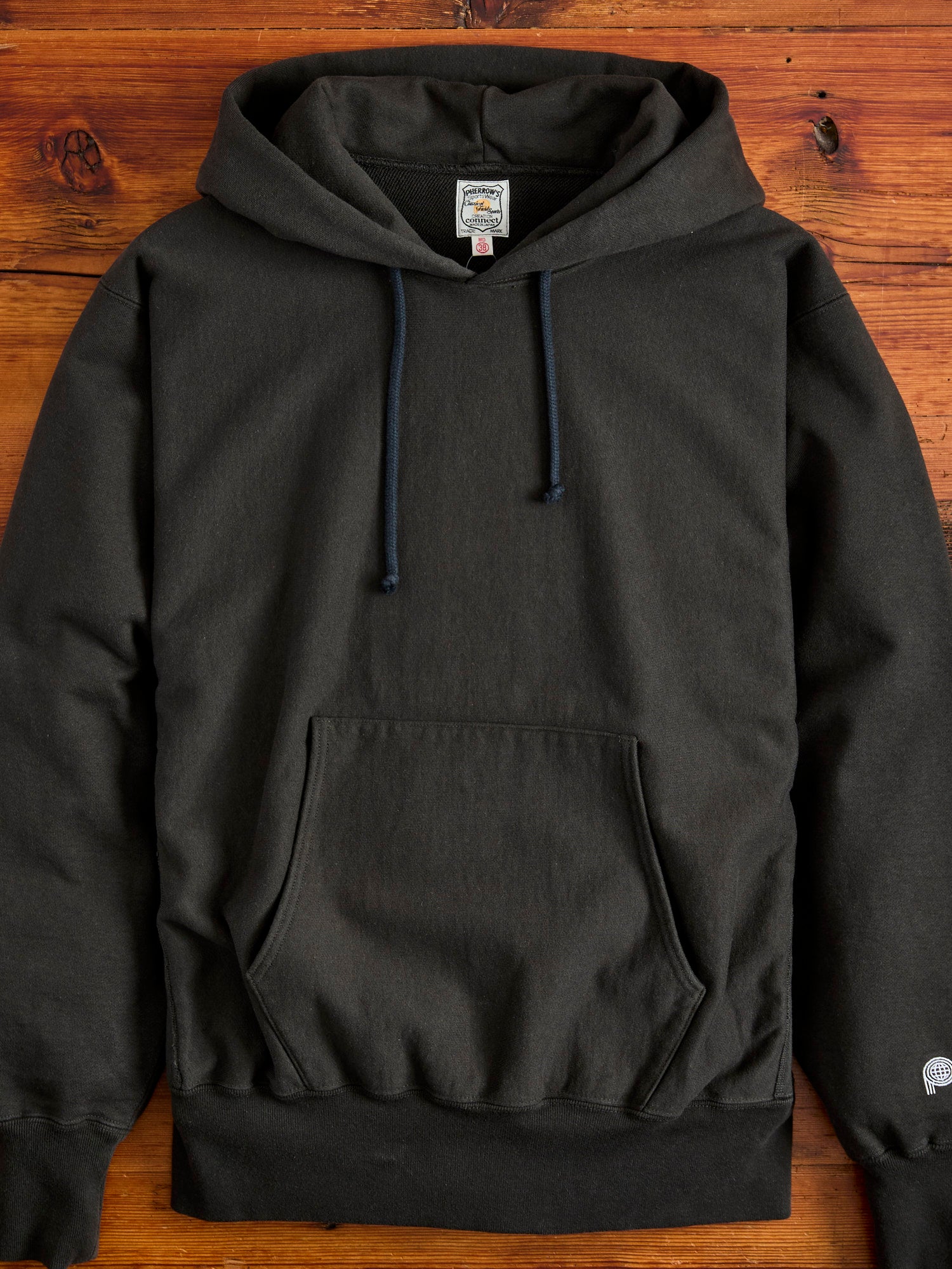Reverse Weave Heavyweight Pullover Hoodie in Sulfur Black – Blue