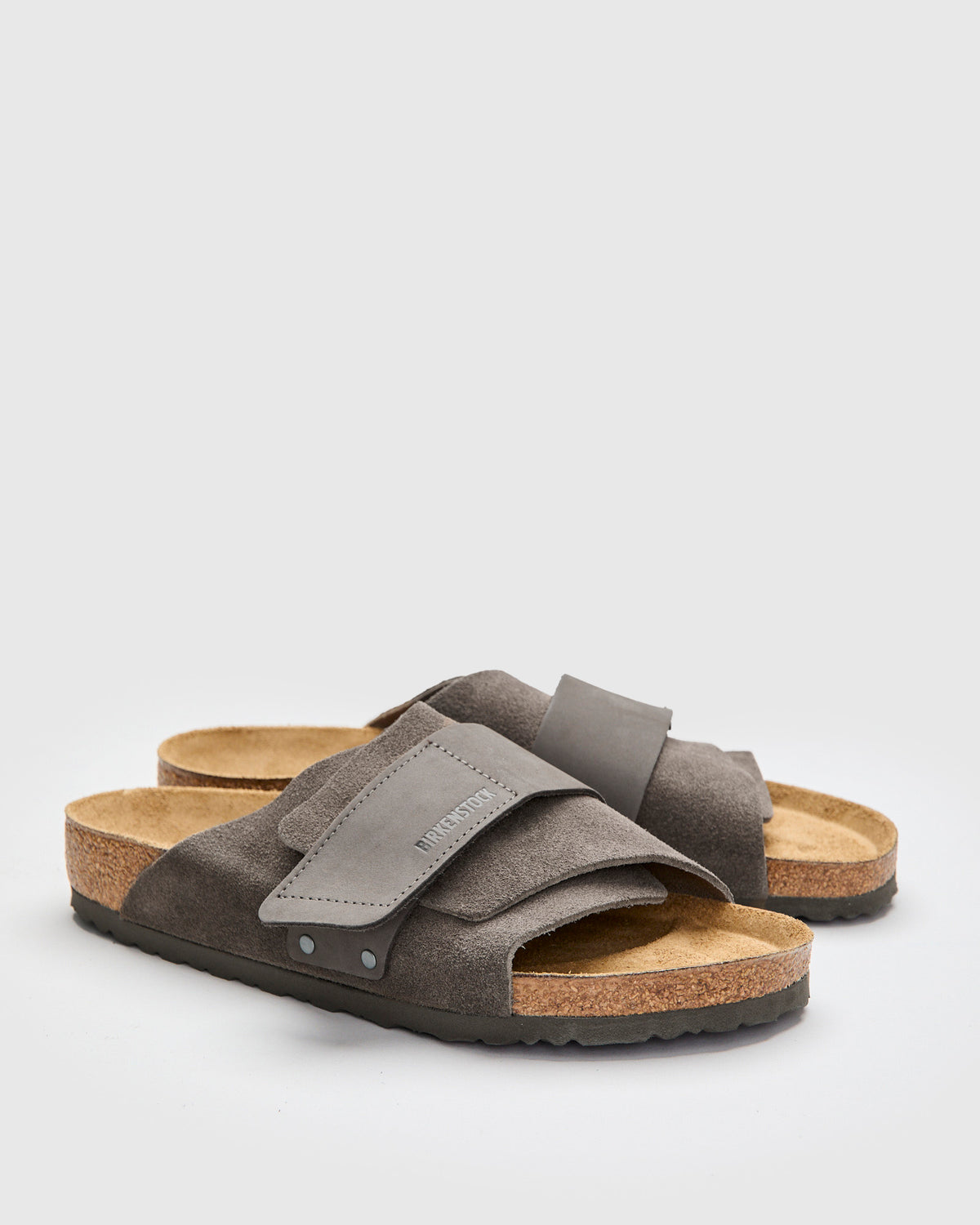 Birkenstock Kyoto Nubuck Suede Sandals Mens Size EU 46 US 13 - 13.5 Gray Slip On birkenstock-kyoto-nubuck-  main image 2