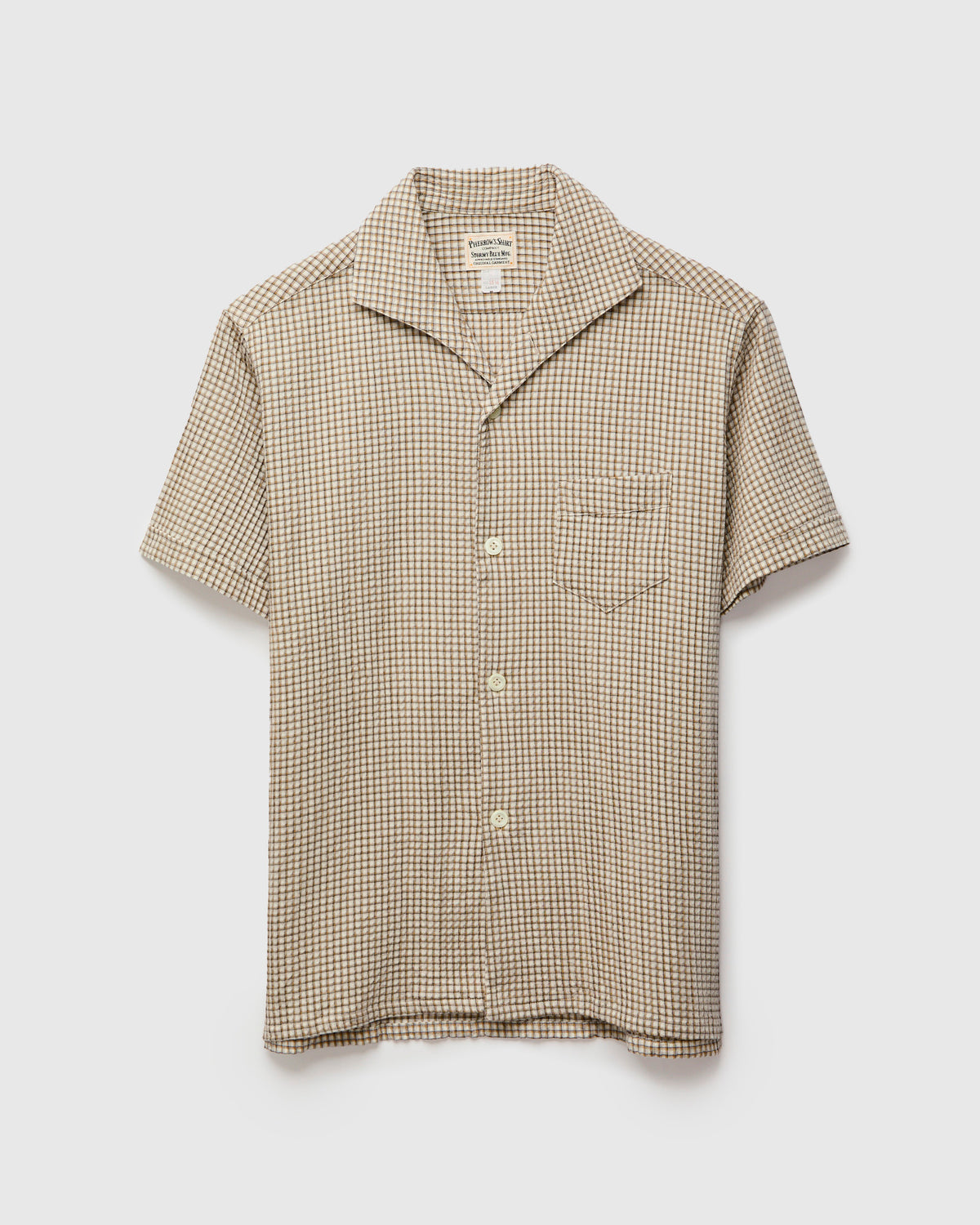 Italian Collar Shirt in Beige Check – Blue Owl Workshop
