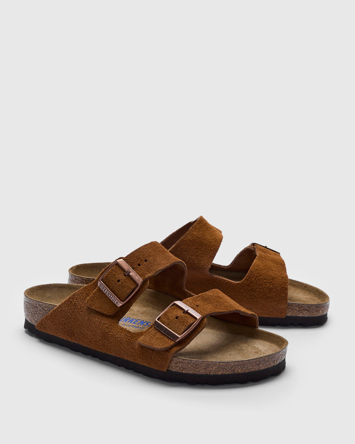Birkenstock Arizona Nubuck Suede Sandals in Light Brown, Size 43 Birkenstock Arizona Platform Sandal Pecan Nubuck Leather  main image 3
