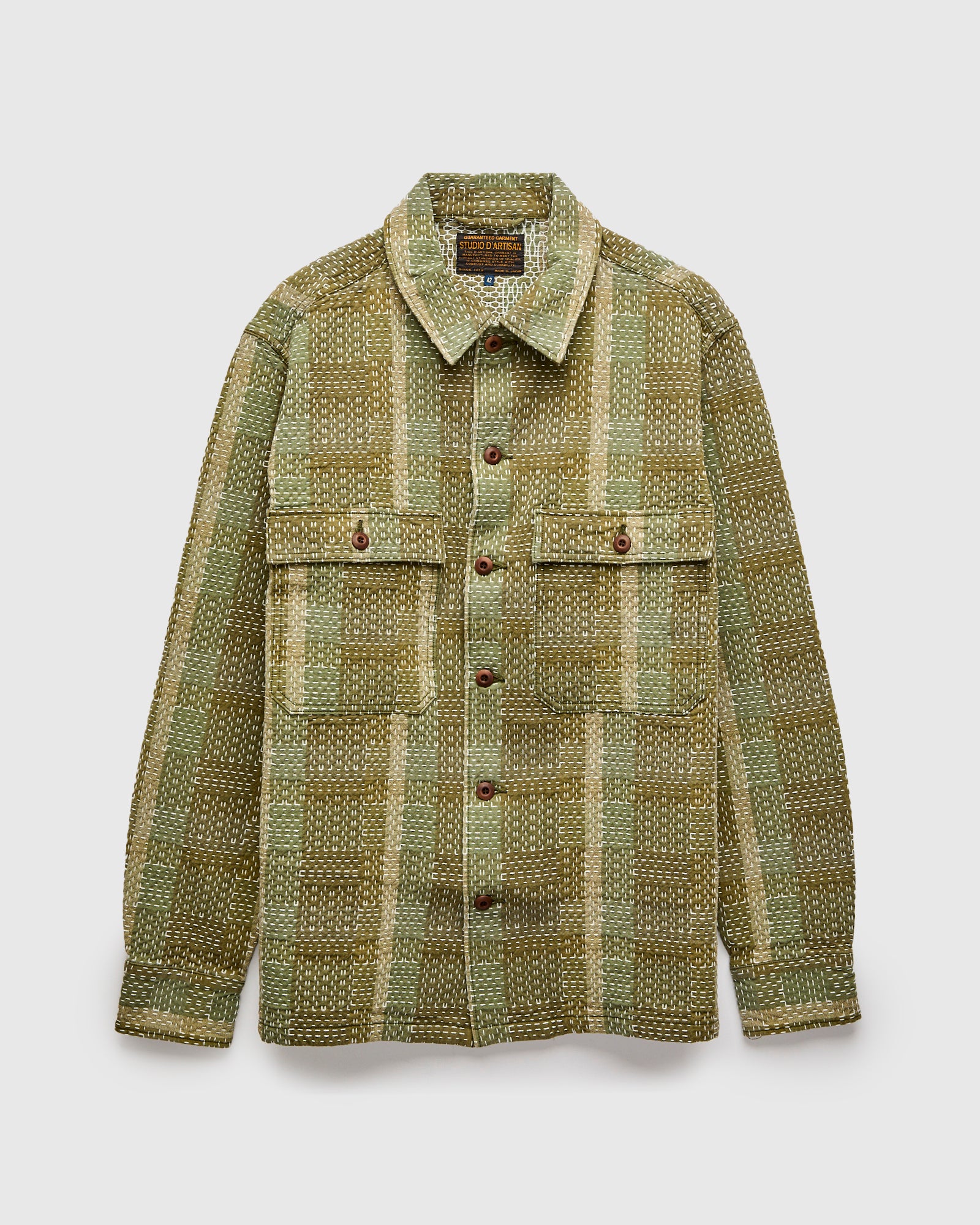 Noragi Sashiko Workshirt in Army – Blue Owl Workshop