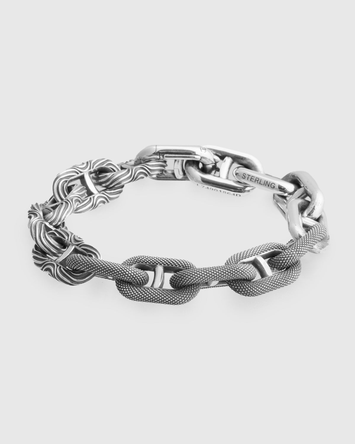 Mixed Motif Model 22 Bracelet Size A in Sterling Silver – Blue Owl 