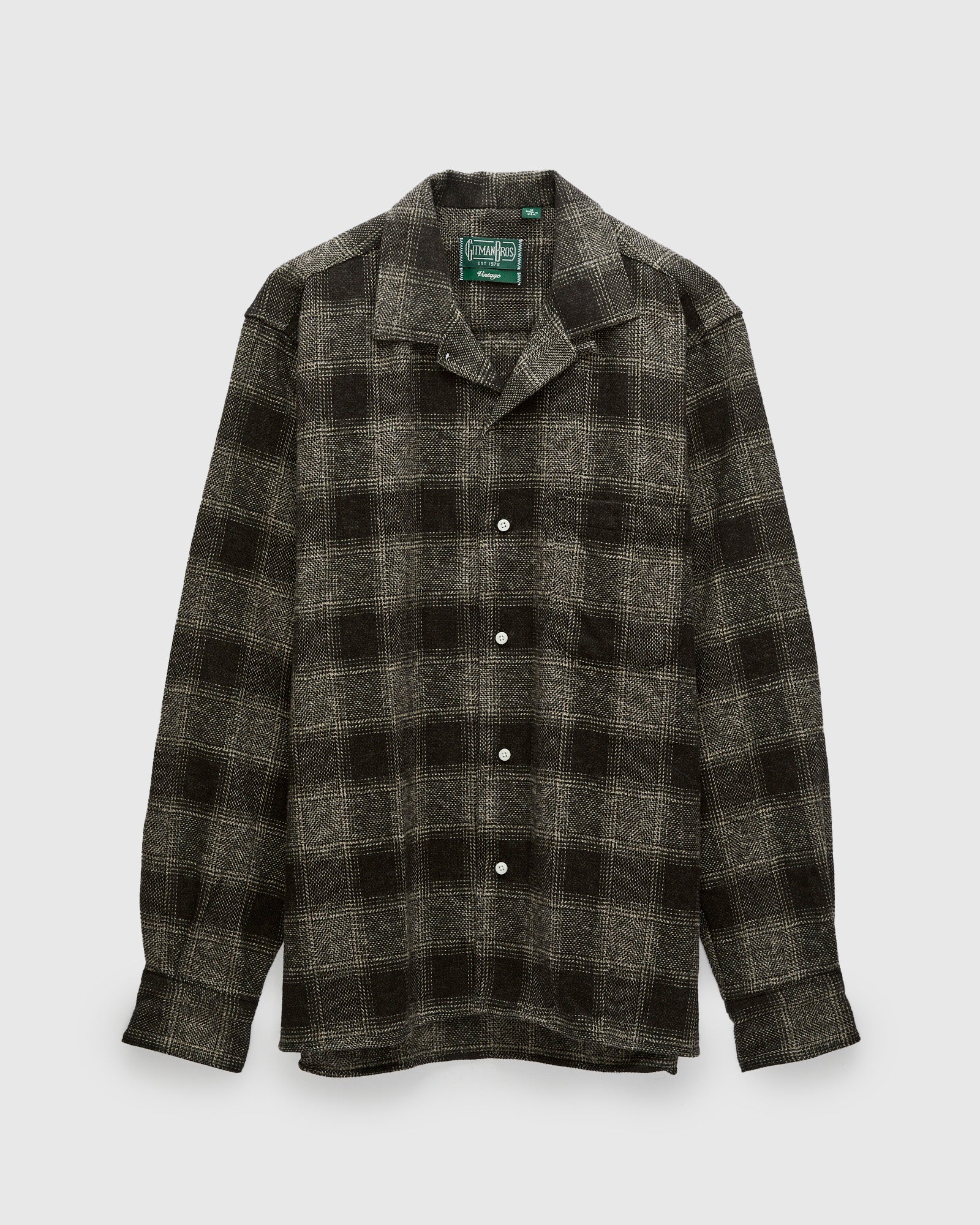 Tweed Check Camp Shirt in Black – Blue Owl Workshop