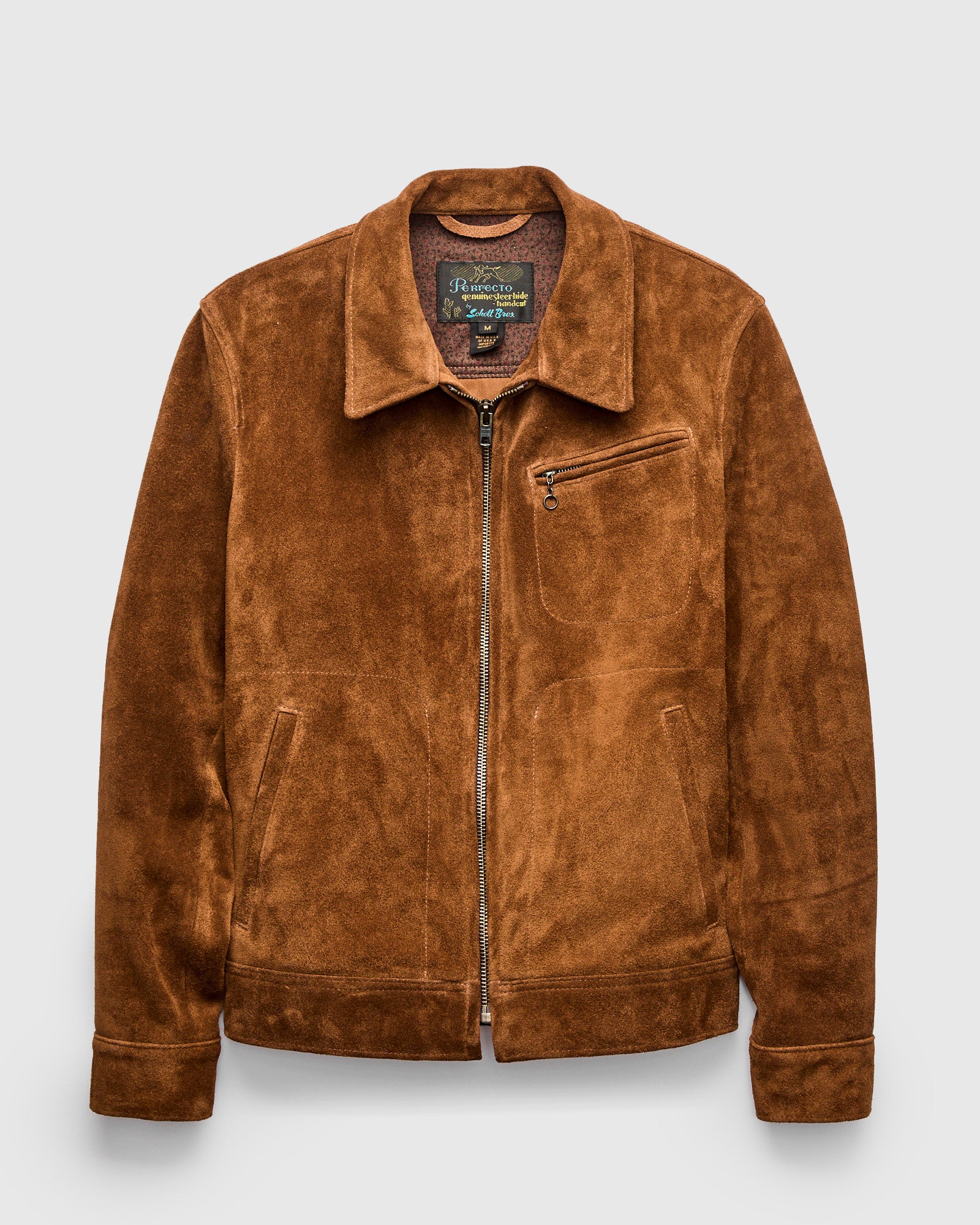 375 Rough Out Cowhide Trucker Jacket in Saddle – Blue Owl Workshop