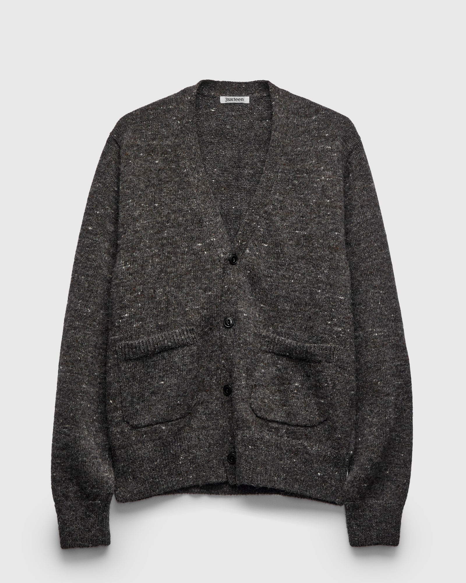 Alpaca Classic Cardigan in Pewter Tweed – Blue Owl Workshop