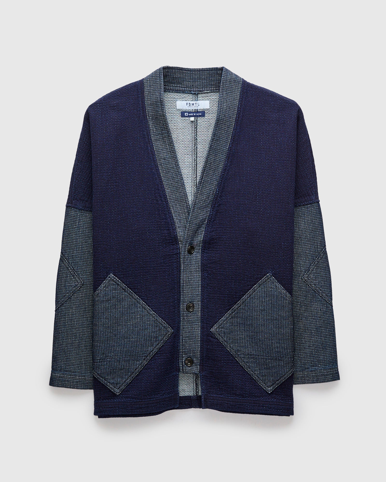 Diamond Short Cardigan in Indigo Rinse – Blue Owl Workshop