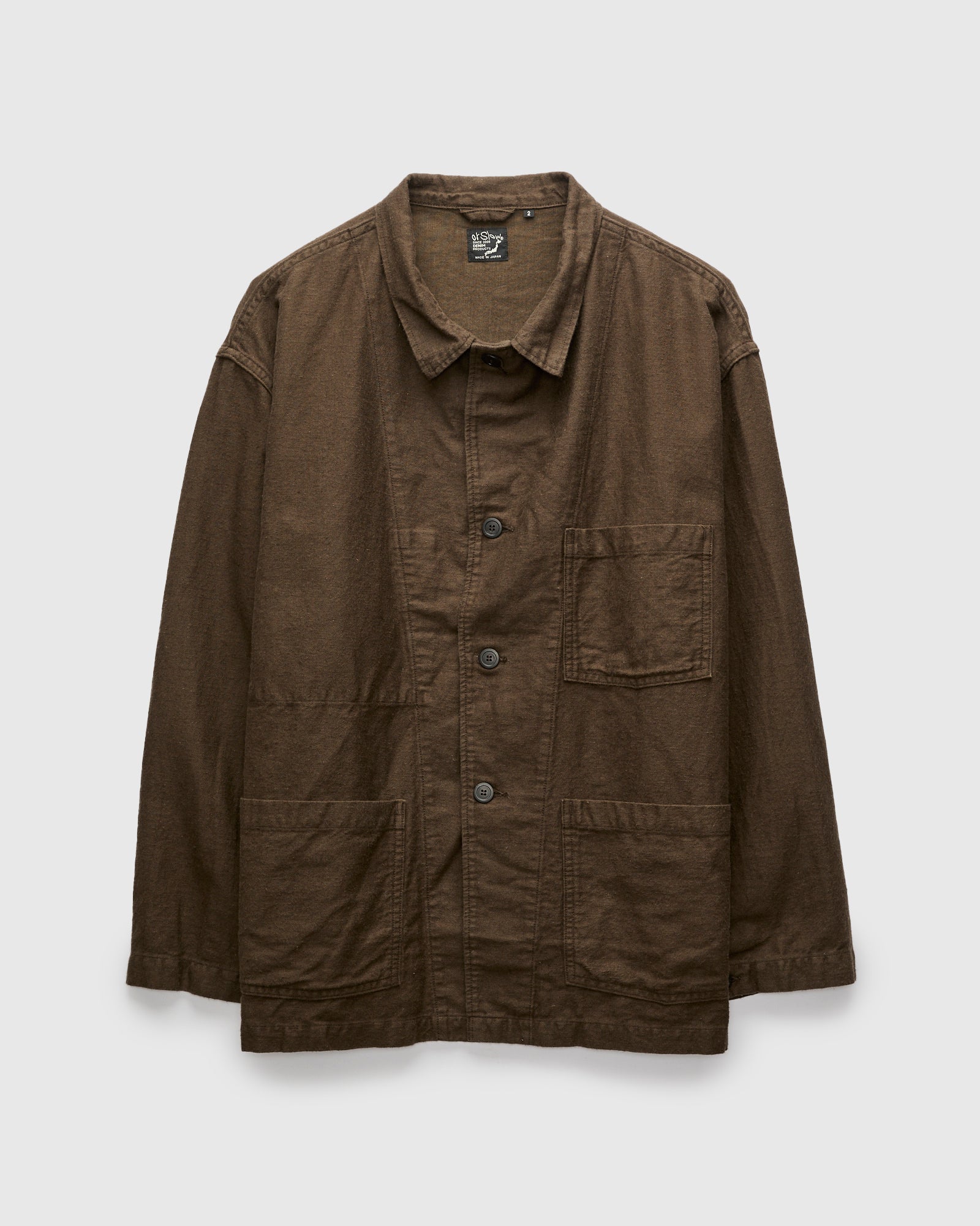 Linen Moleskin Simple Work Jacket in Coffee Brown – Blue Owl Workshop