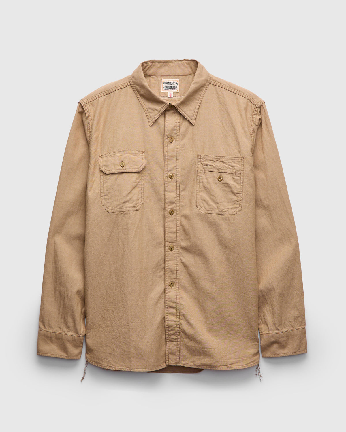 Selvedge Chambray Workshirt in Beige – Blue Owl Workshop