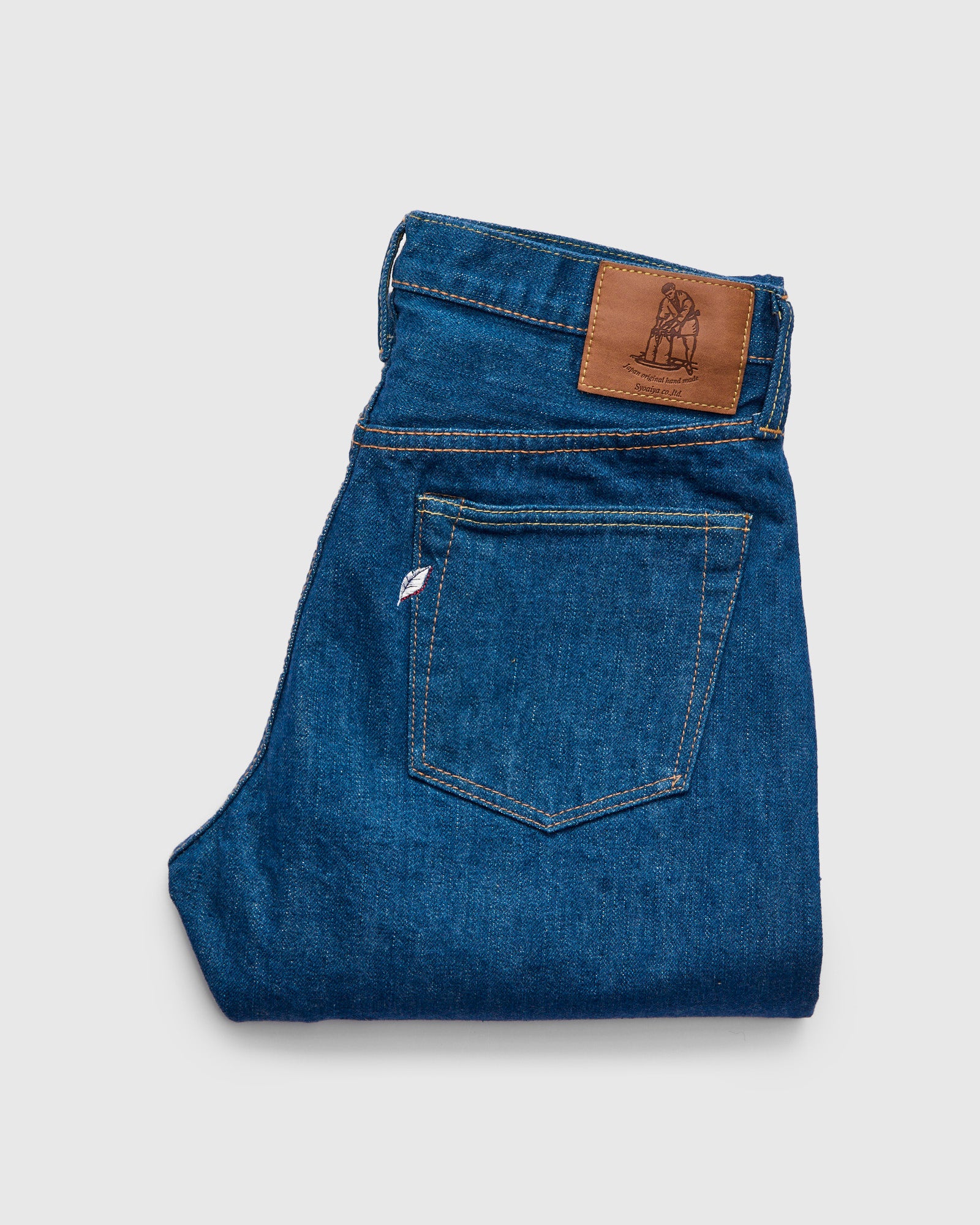 GRE-019 14oz Rinsed Selvedge Denim - Relaxed Tapered Fit – Blue