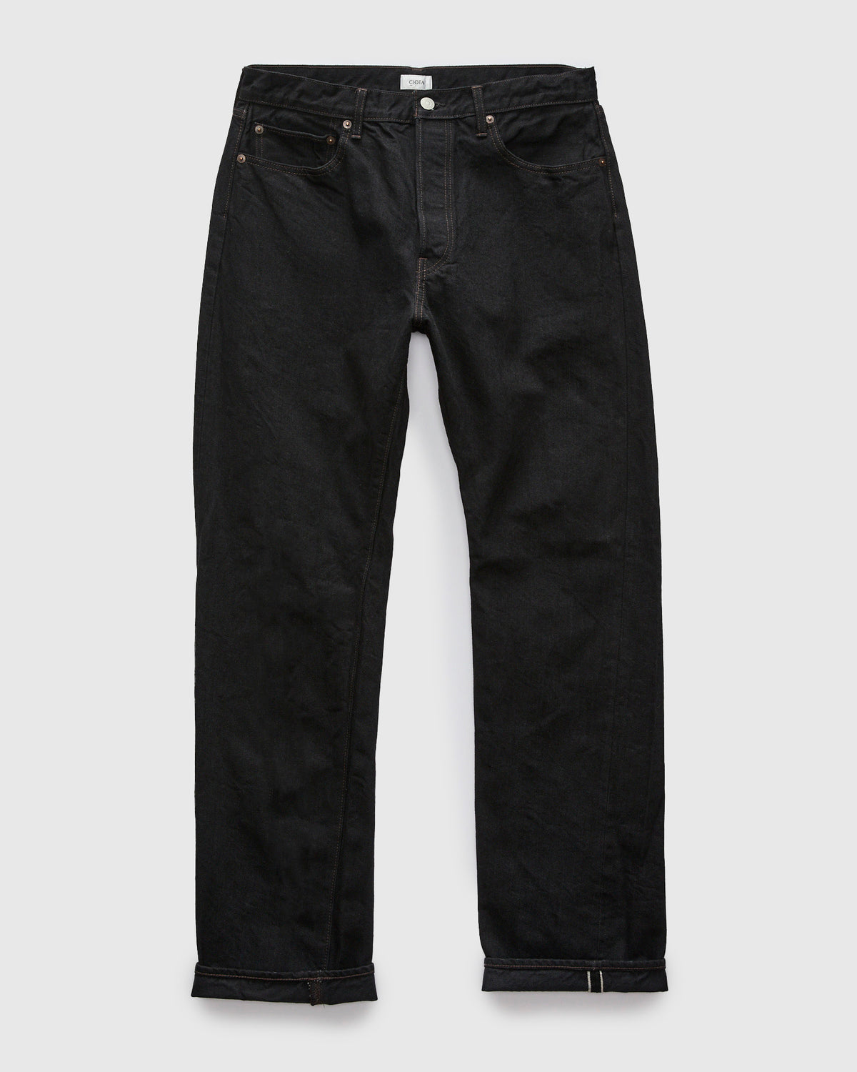Straight 5 Pocket Selvedge Denim Pants in Rinse Black – Blue Owl 