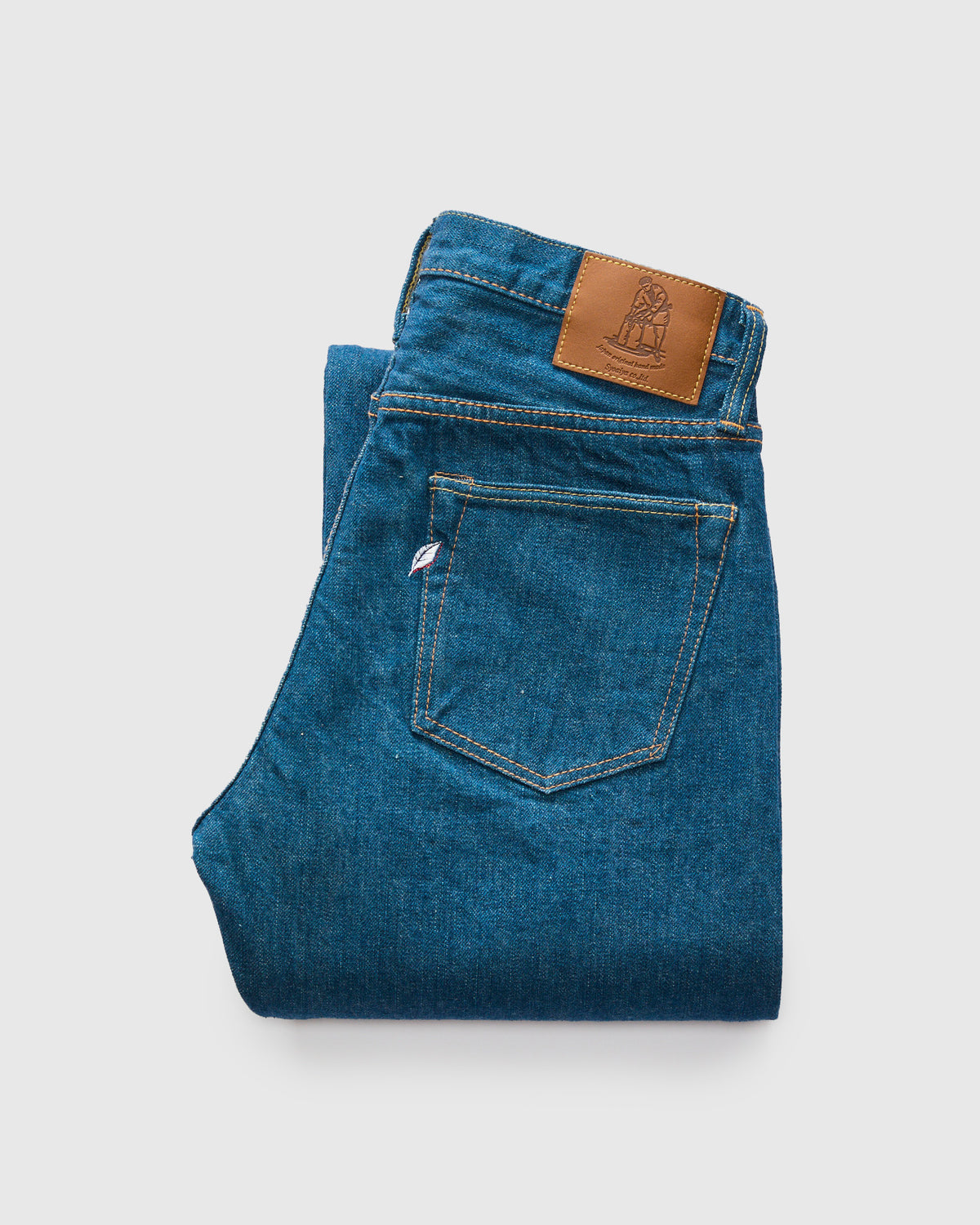 GRE-003 14oz Rinsed Selvedge Denim - Regular Straight Fit – Blue 