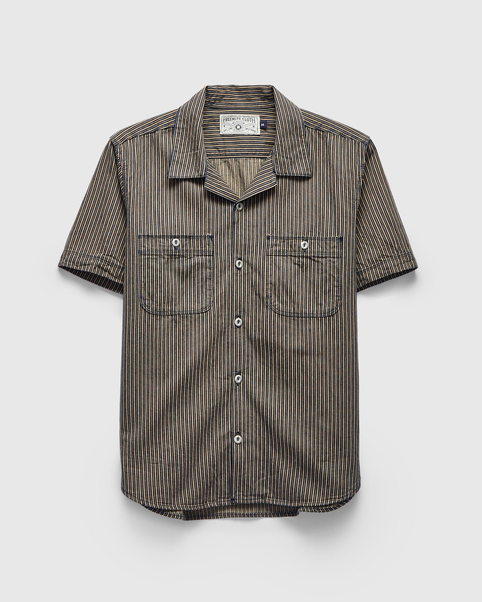 Dayton Short Sleeve Workshirt in Beige Stripe – Blue Owl Workshop
