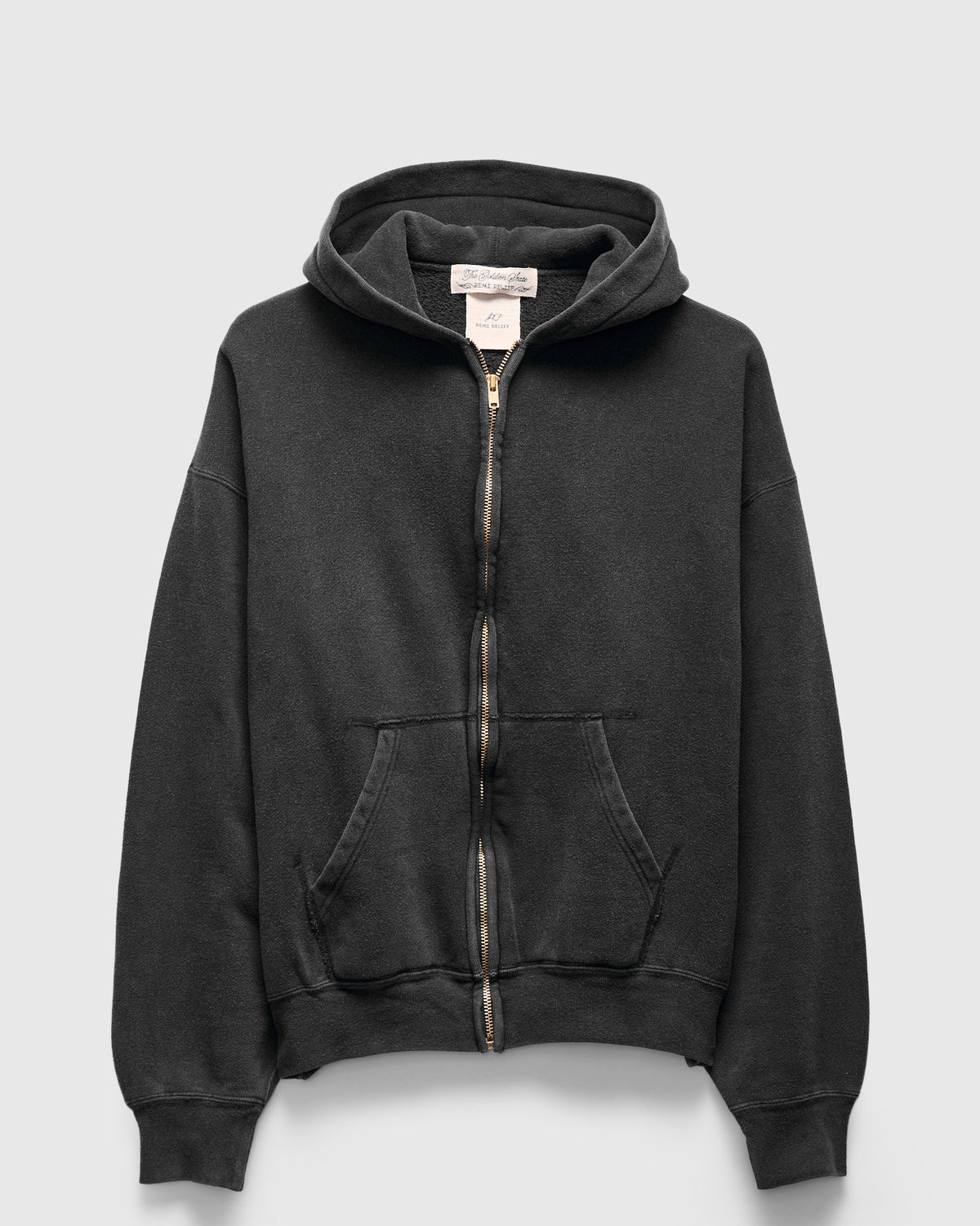 14G Brushed Fleece Zip Hoodie in Black – Blue Owl Workshop