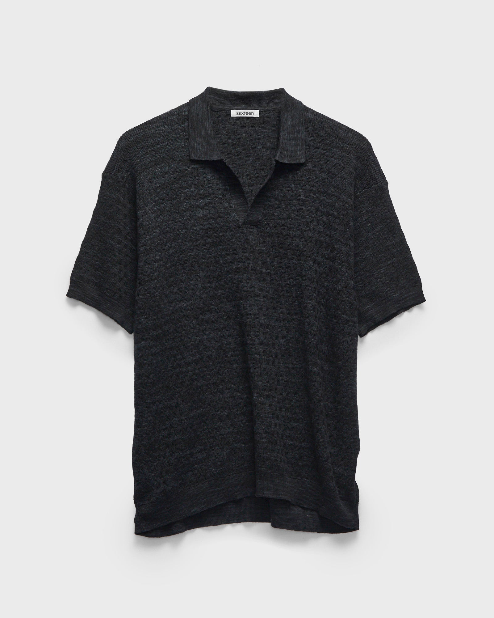 トップス BATONER OX SUMMER KNIT POLO S/S Black BATONER OX SUMMER KNIT POLO S/S Black 【公式通販】