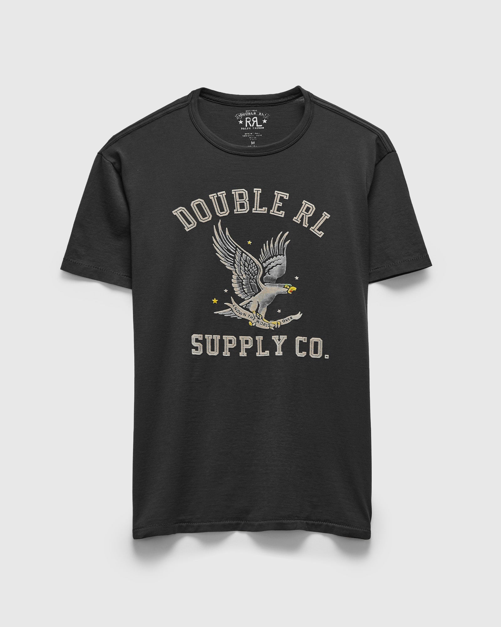 DOUBLE RL RRL Tシャツ M ダークグレー Double RL Logo T-Shirt in Faded Black – Blue Owl Workshop
