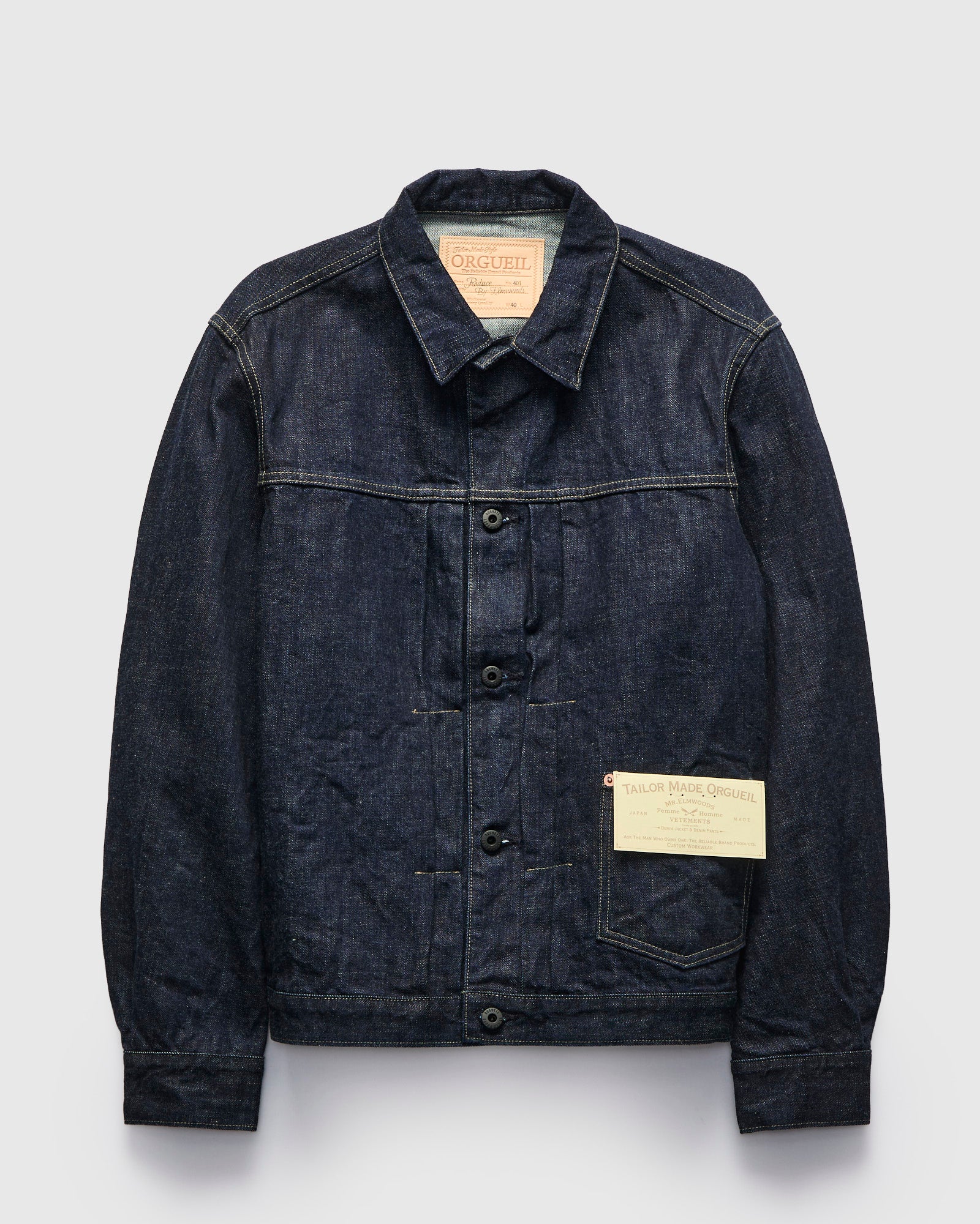 OR-401 Tailor Denim Jacket in Rinsed Indigo – Blue Owl Workshop
