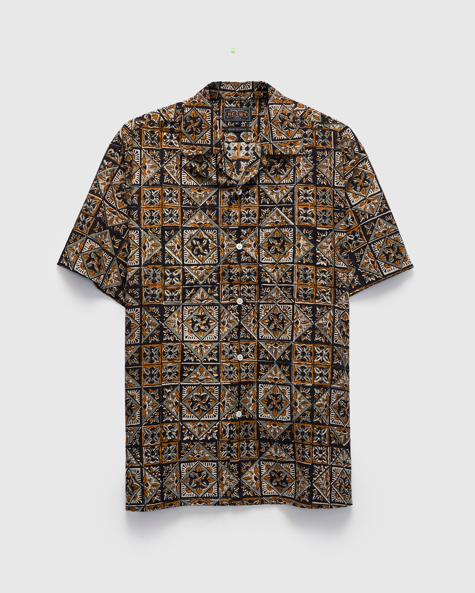 Block Print Open Collar Shirt in Brown – Blue Owl Workshop