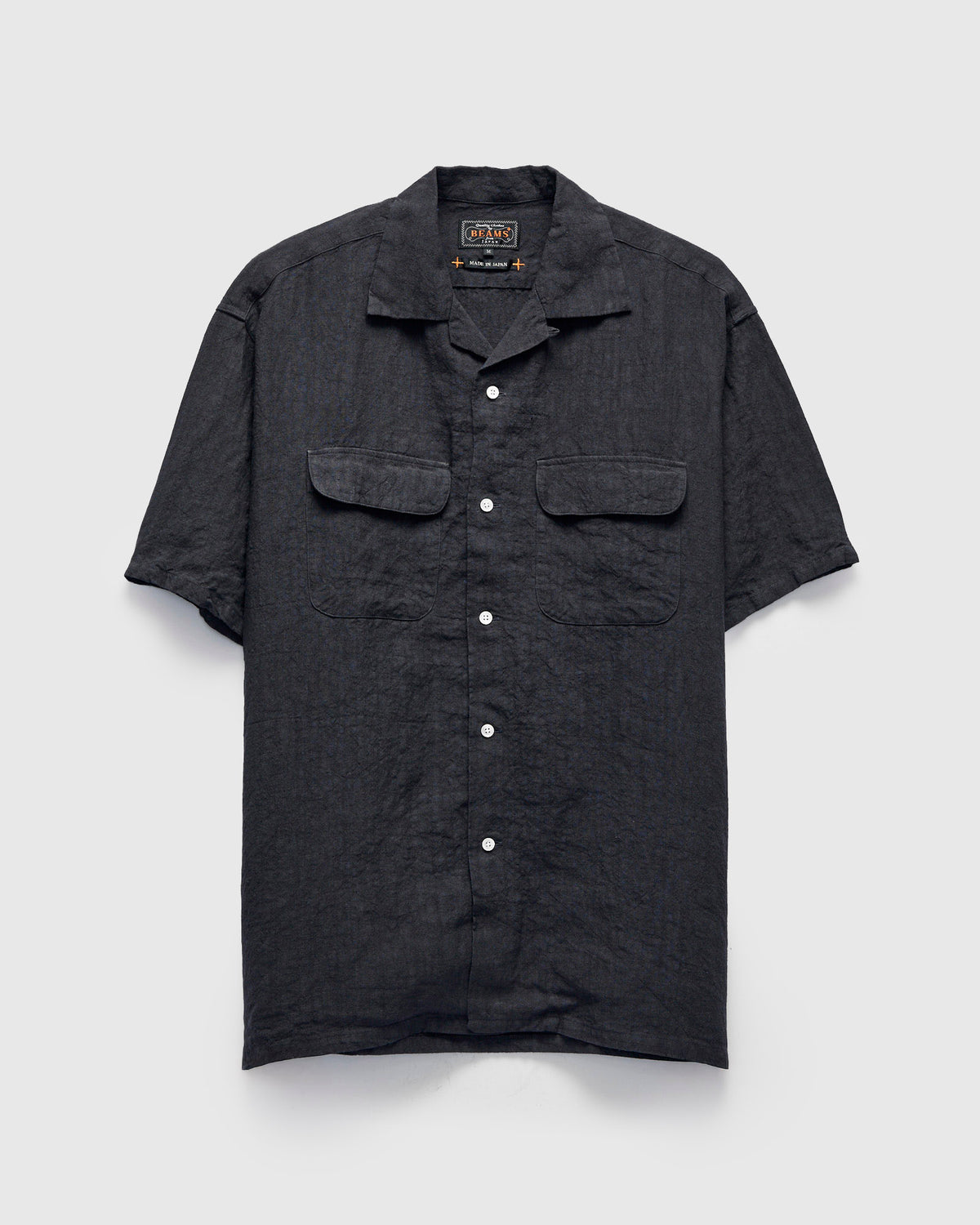 1/40 Linen Open Collar Shirt in Charcoal – Blue Owl Workshop