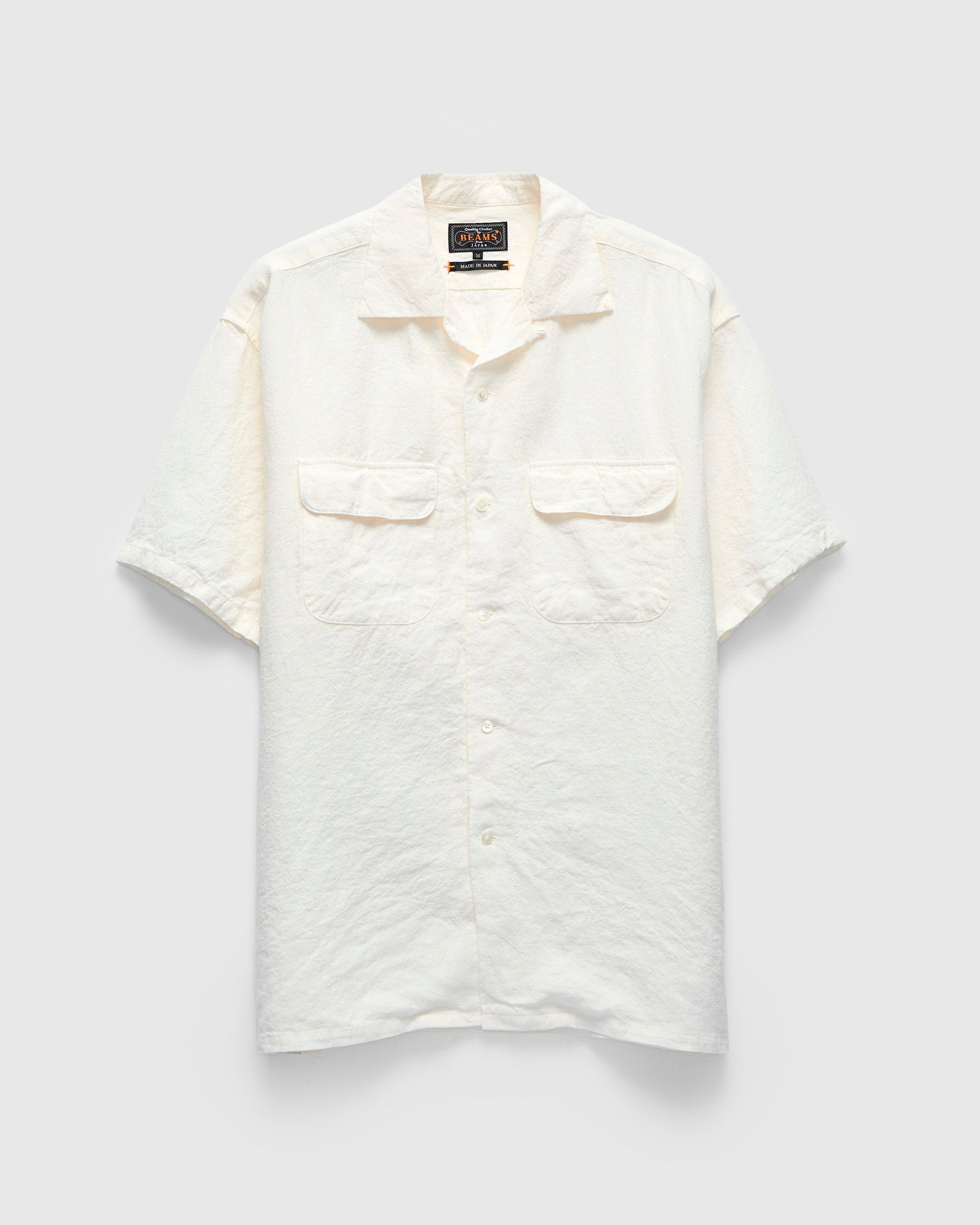 1/40 Linen Open Collar Shirt in White – Blue Owl Workshop